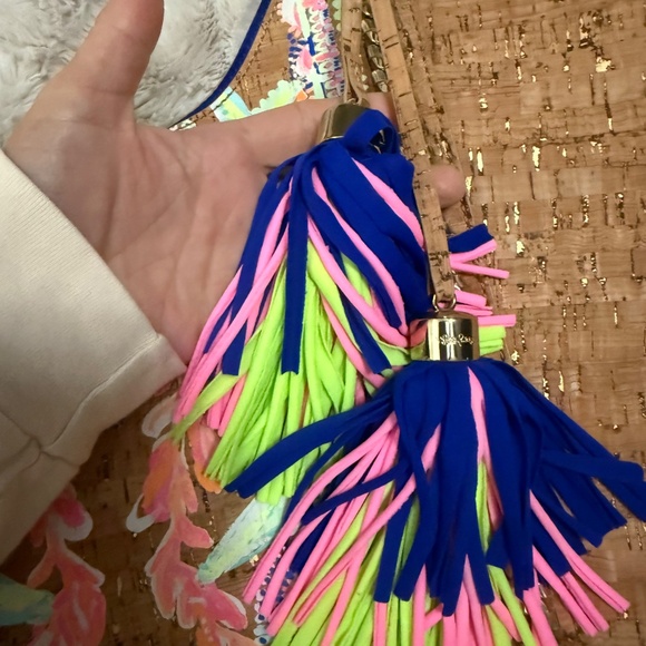 Lilly Pulitzer Colorful Tote Bag with Tassels NWT - Picture 4 of 8